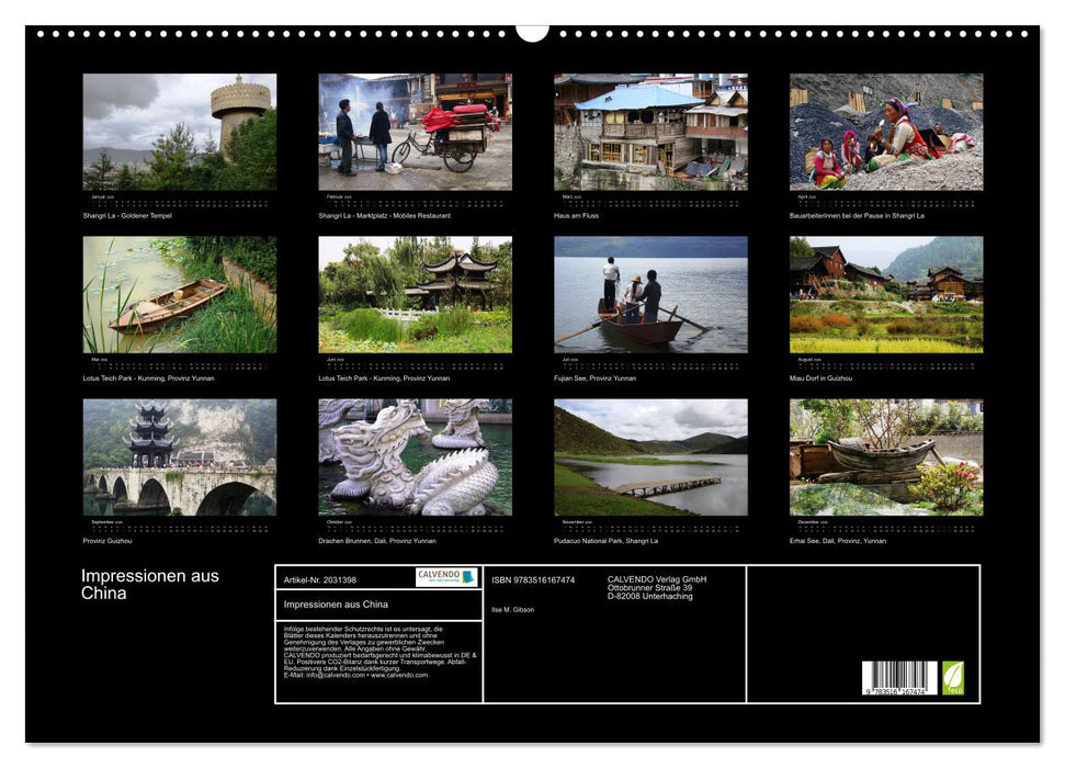 Impressionen aus China (CALVENDO Wandkalender 2026)