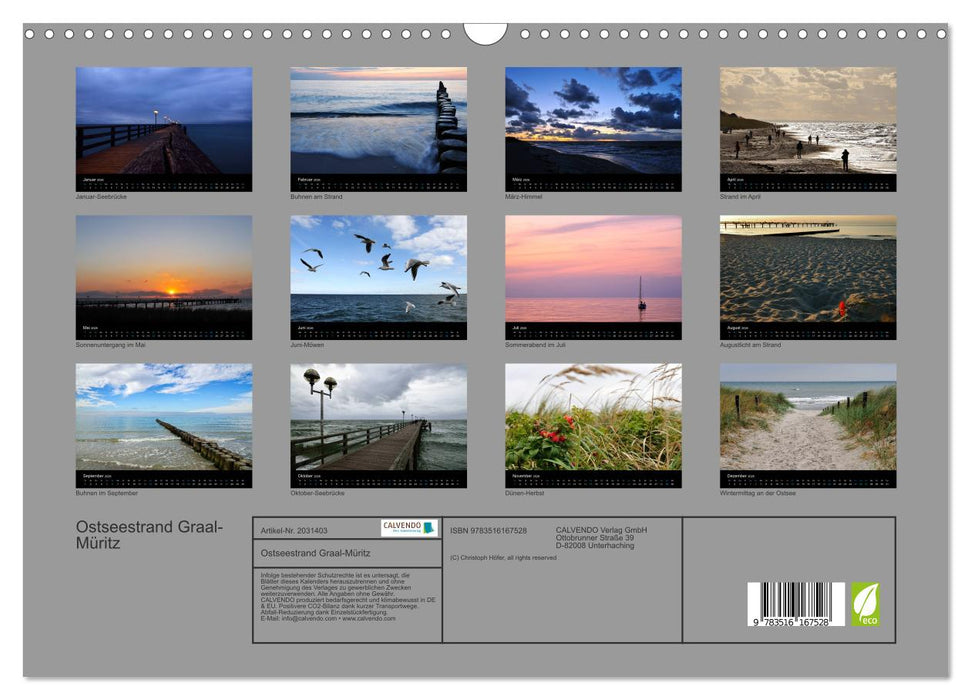 Ostseestrand Graal-Müritz (CALVENDO Wandkalender 2026)