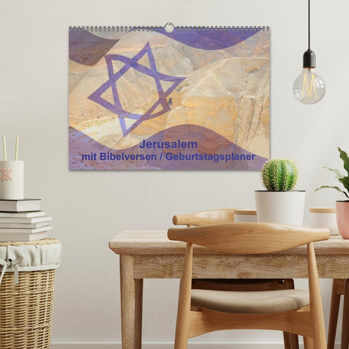 Jerusalem mit Bibelversen / Geburtstagsplaner (CALVENDO Wandkalender 2026)