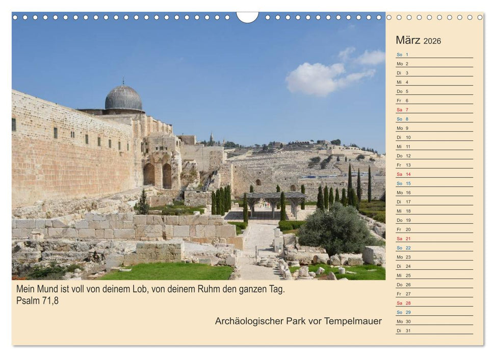 Jerusalem mit Bibelversen / Geburtstagsplaner (CALVENDO Wandkalender 2026)