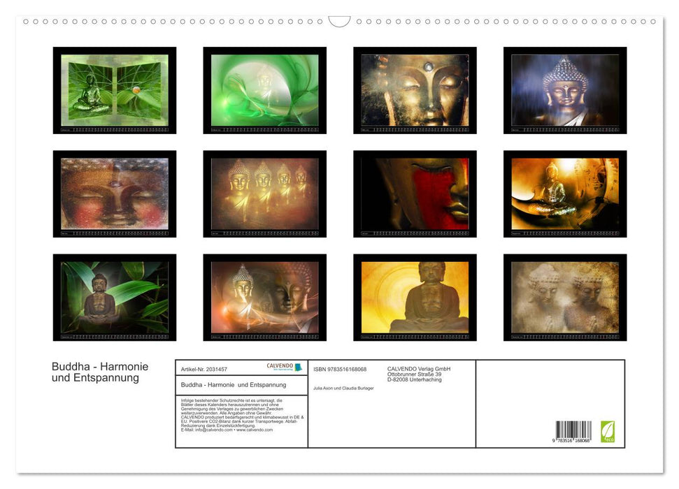 Buddha - Harmonie und Entspannung (CALVENDO Wandkalender 2026)