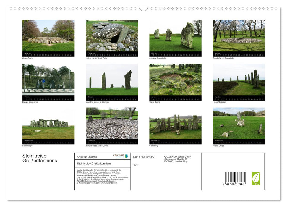 Steinkreise Großbritanniens (CALVENDO Premium Wandkalender 2026)