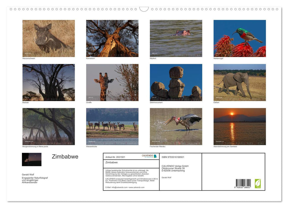 Zimbabwe (CALVENDO Wandkalender 2026)