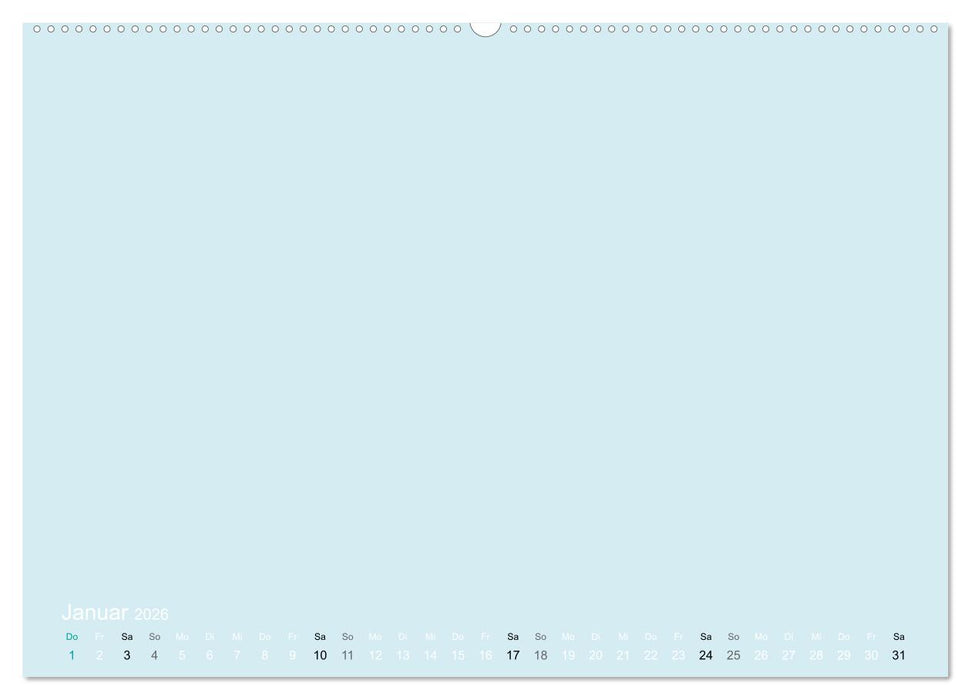 Bastelkalender - hell Blau (CALVENDO Wandkalender 2026)
