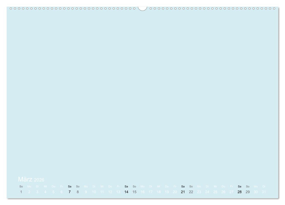 Bastelkalender - hell Blau (CALVENDO Wandkalender 2026)