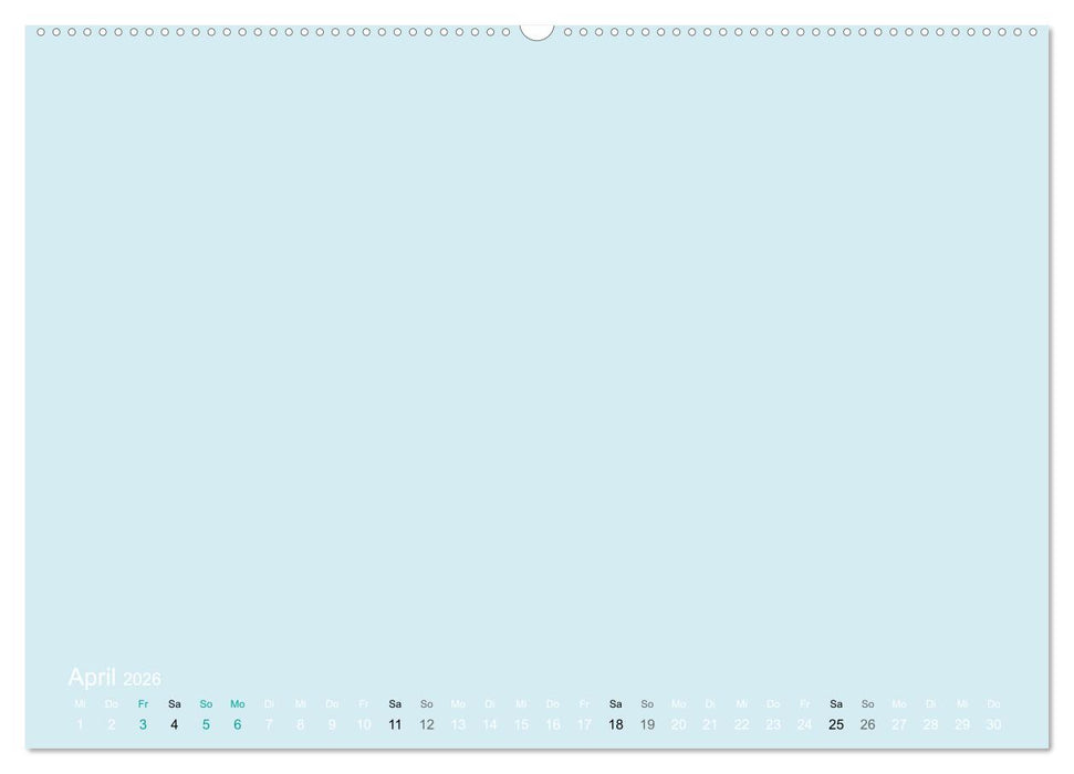 Bastelkalender - hell Blau (CALVENDO Wandkalender 2026)