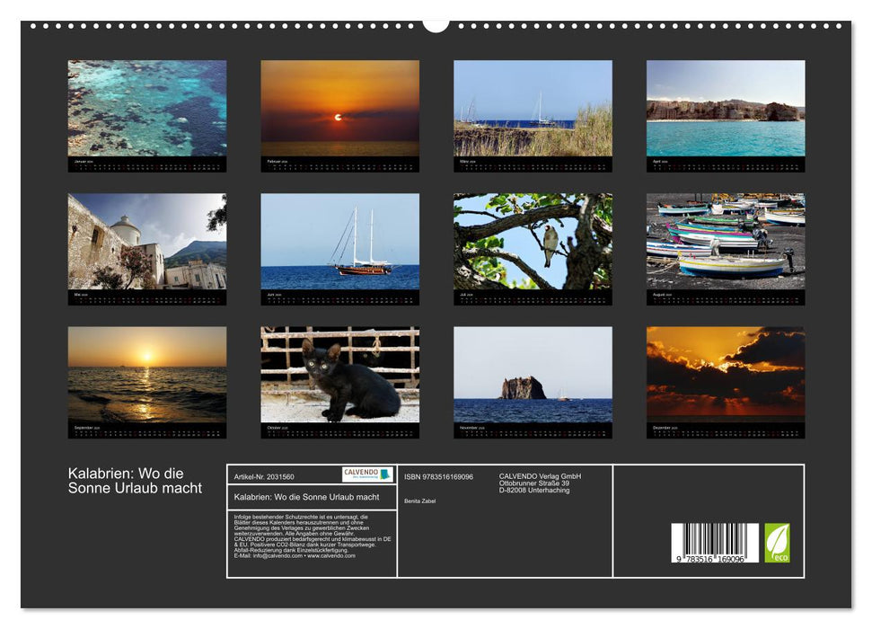 Kalabrien: Wo die Sonne Urlaub macht (CALVENDO Premium Wandkalender 2026)