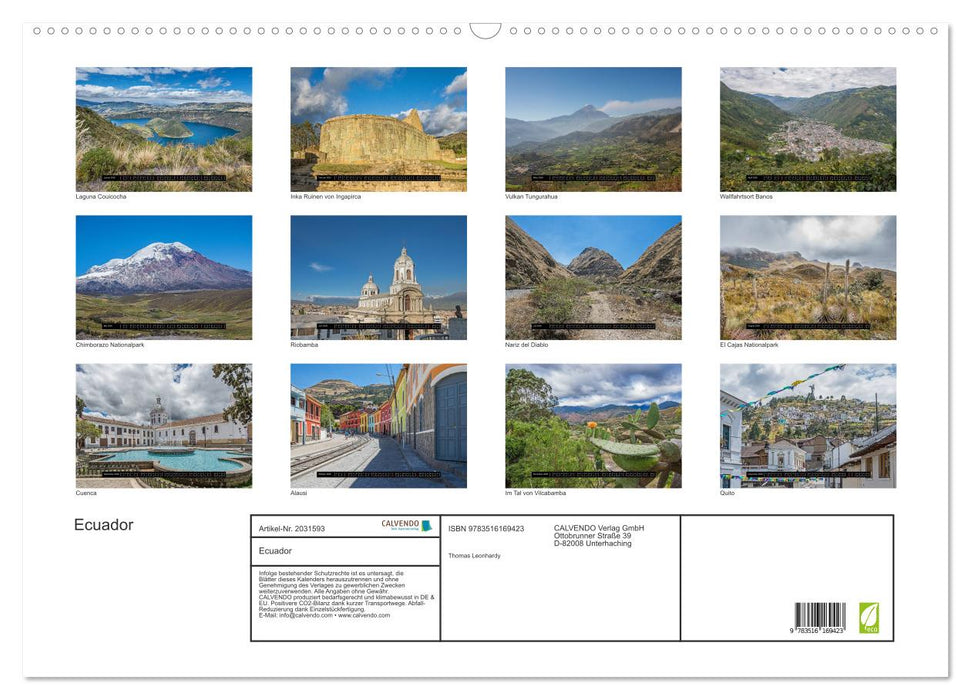 Ecuador (CALVENDO Wandkalender 2026)