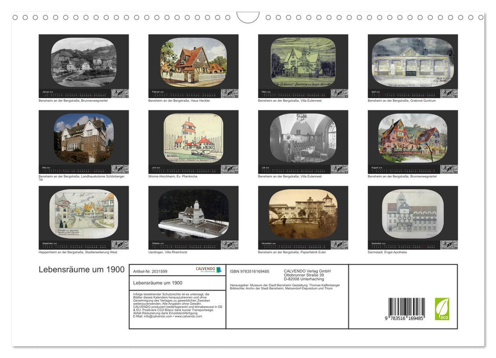 Lebensräume um 1900 (CALVENDO Wandkalender 2026)