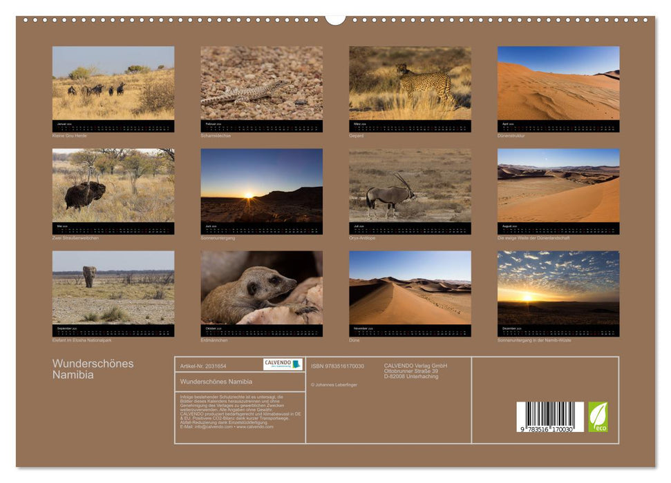 Wunderschönes Namibia (CALVENDO Premium Wandkalender 2026)