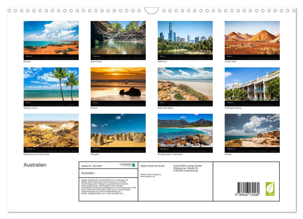 Australien (CALVENDO Wandkalender 2026)