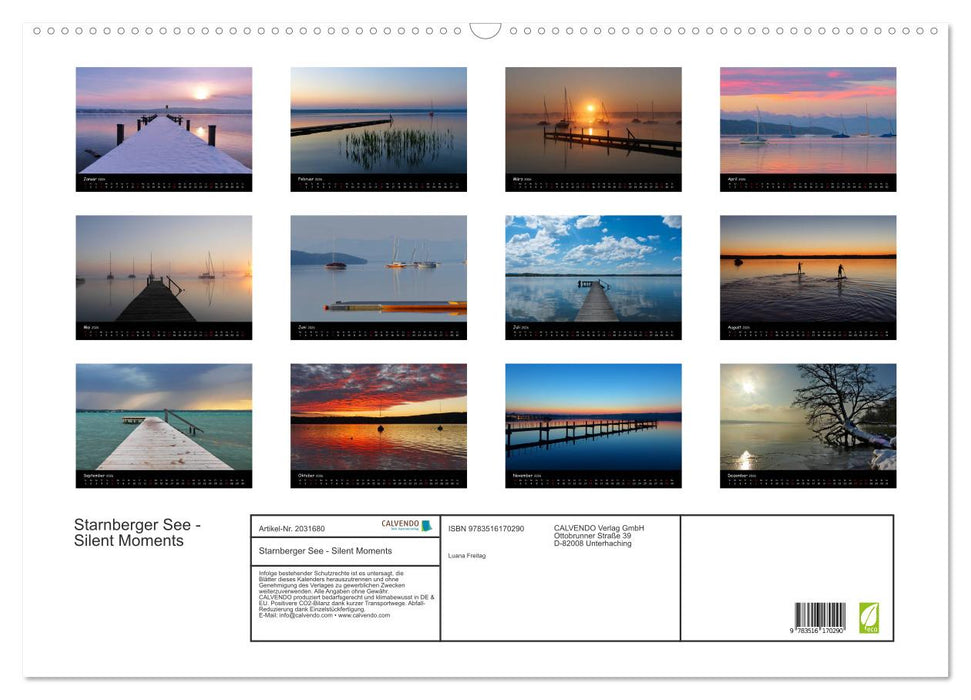 Starnberger See - Silent Moments (CALVENDO Wandkalender 2026)