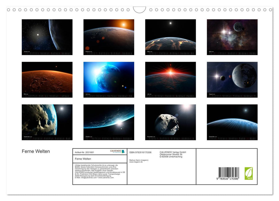 Ferne Welten (CALVENDO Wandkalender 2026)