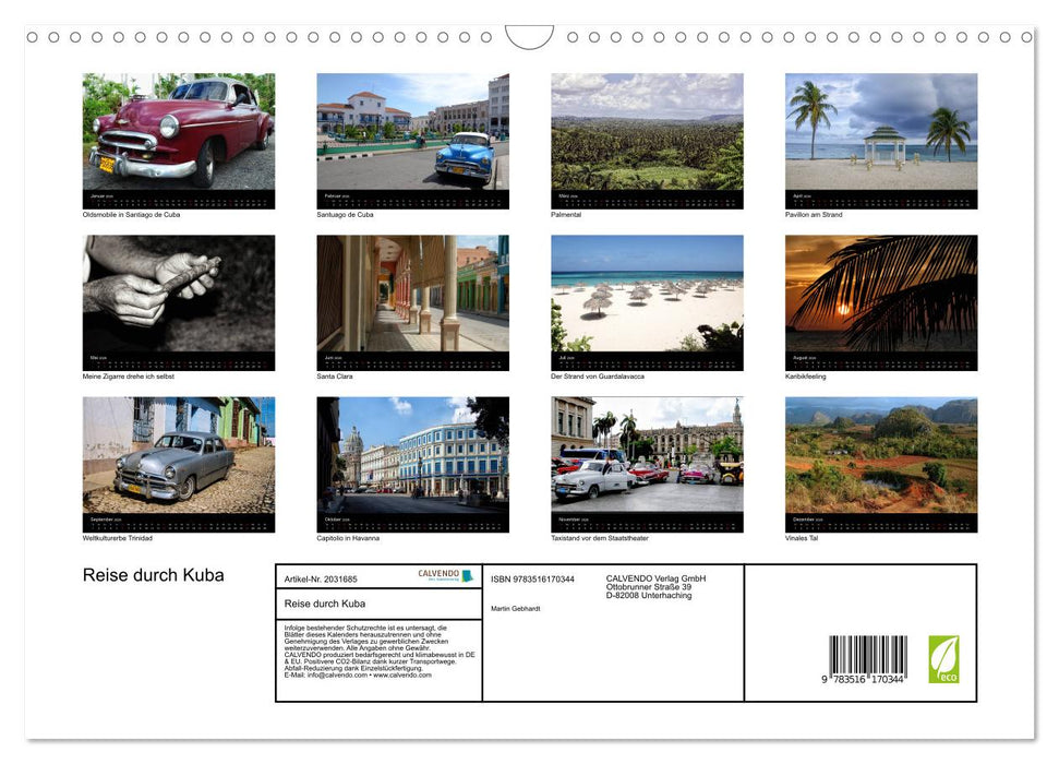 Reise durch Kuba (CALVENDO Wandkalender 2026)