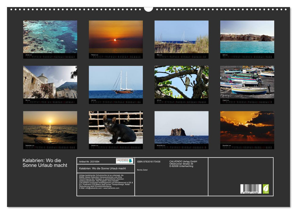 Kalabrien: Wo die Sonne Urlaub macht (CALVENDO Wandkalender 2026)