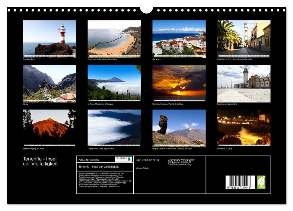 Teneriffa - Insel der Vielfältigkeit (CALVENDO Wandkalender 2026)