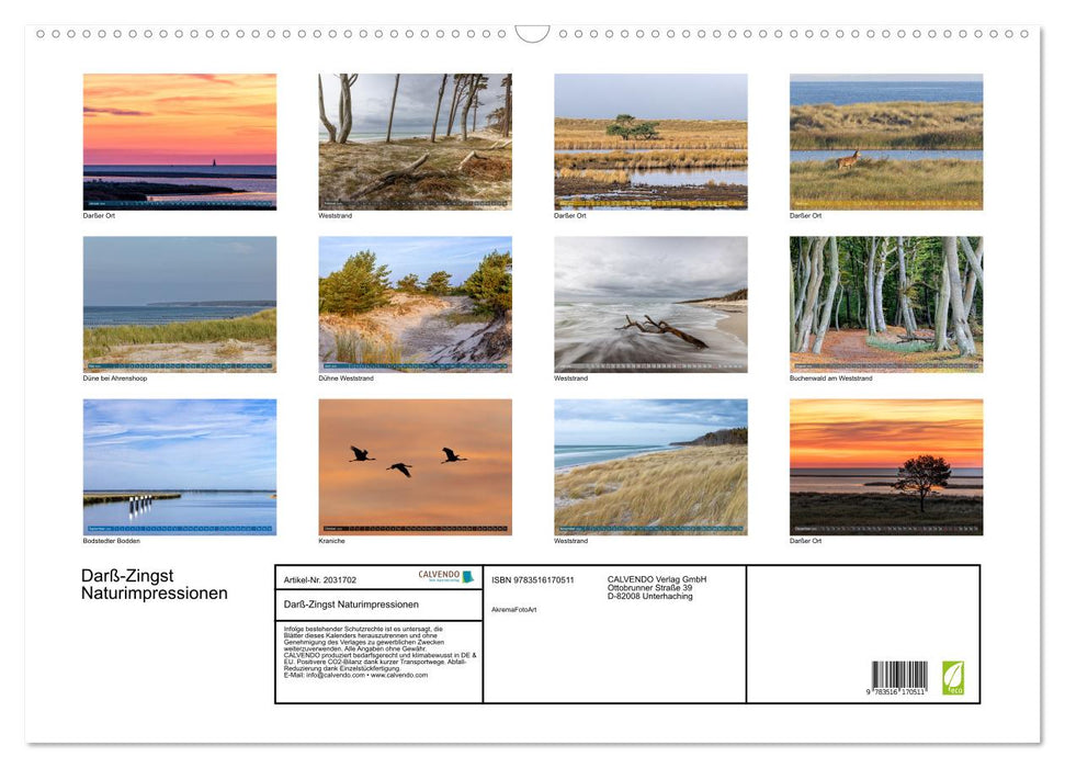 Darß-Zingst Naturimpressionen (CALVENDO Wandkalender 2026)