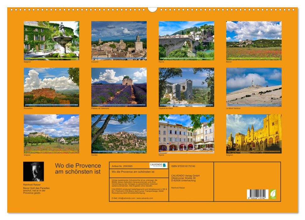 Wo die Provence am schönsten ist (CALVENDO Wandkalender 2026)