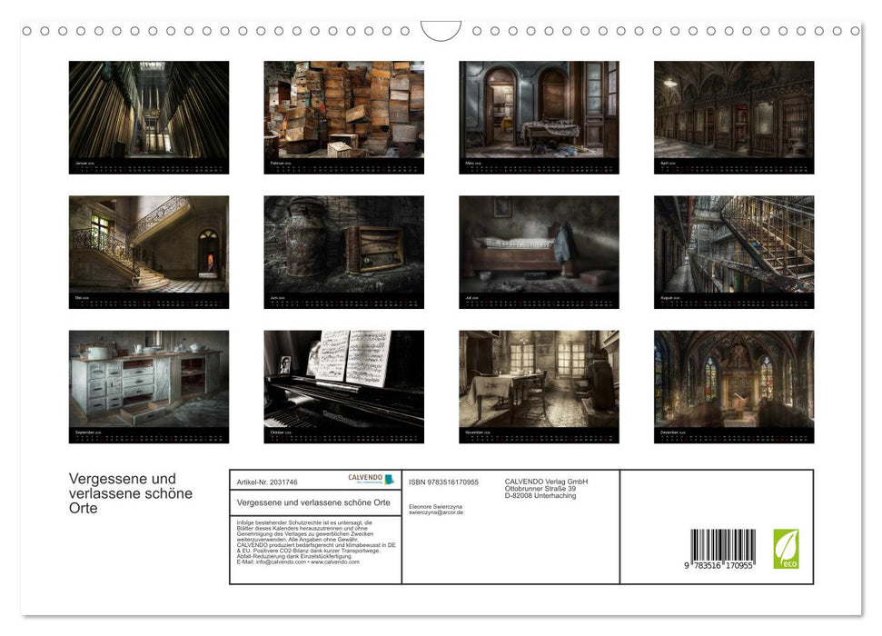 Vergessene und verlassene schöne Orte (CALVENDO Wandkalender 2026)