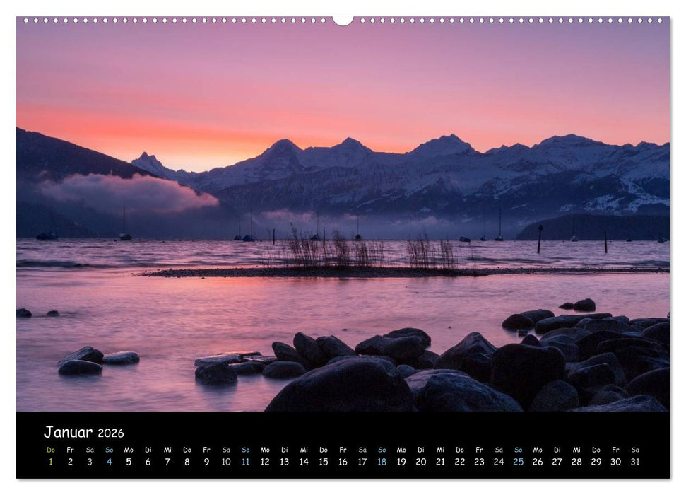 Stimmungsvolle Bilder vom Thunersee (CALVENDO Premium Wandkalender 2026)