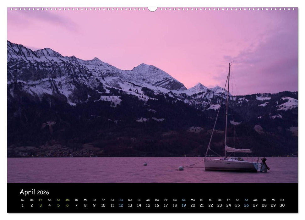 Stimmungsvolle Bilder vom Thunersee (CALVENDO Premium Wandkalender 2026)