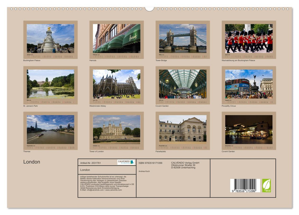 London (CALVENDO Premium Wandkalender 2026)