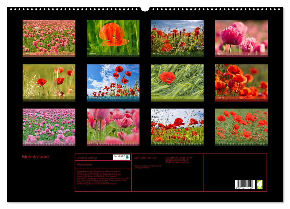 Mohnträume (CALVENDO Wandkalender 2026)