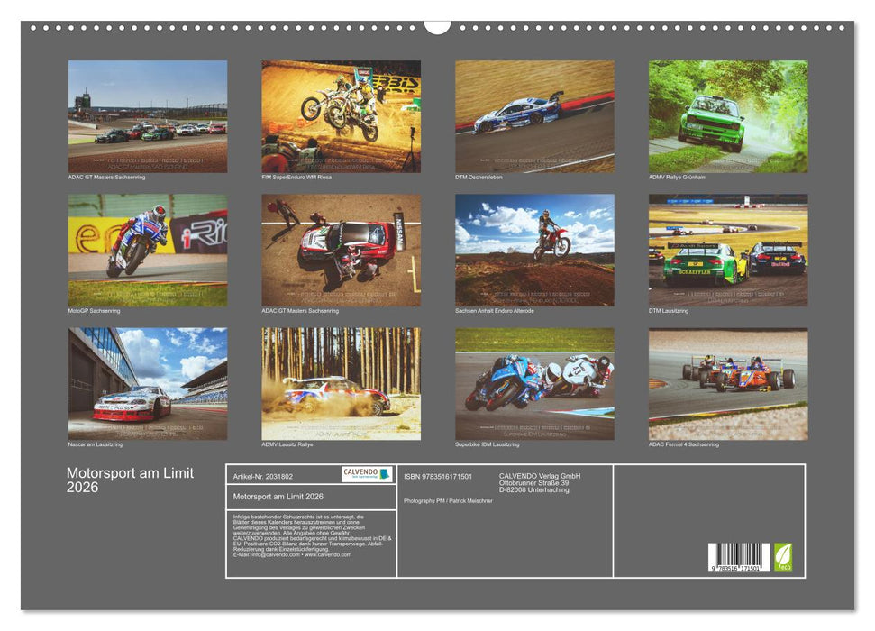 Motorsport am Limit 2026 (CALVENDO Wandkalender 2026)