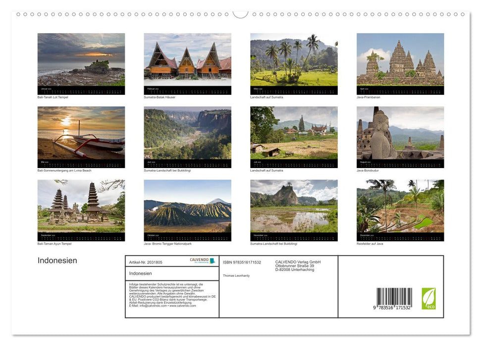 Indonesien (CALVENDO Premium Wandkalender 2026)
