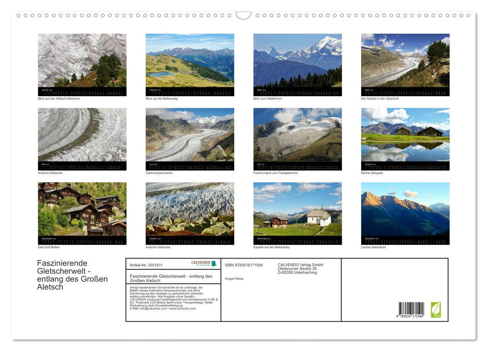 Faszinierende Gletscherwelt - entlang des Großen Aletsch (CALVENDO Wandkalender 2026)