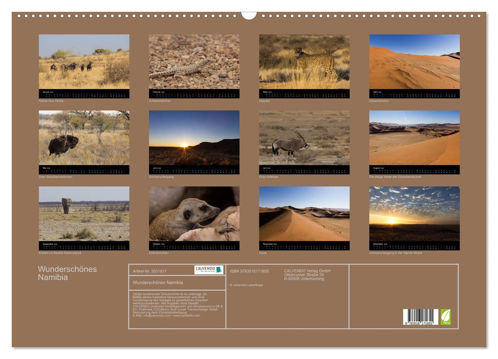 Wunderschönes Namibia (CALVENDO Wandkalender 2026)