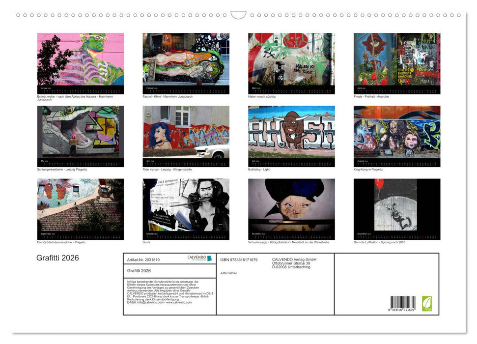 Grafitti 2026 (CALVENDO Wandkalender 2026)