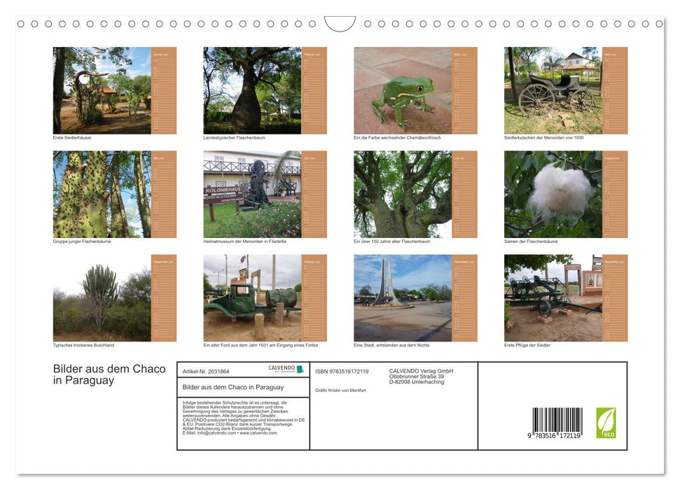 Bilder aus dem Chaco in Paraguay (CALVENDO Wandkalender 2026)