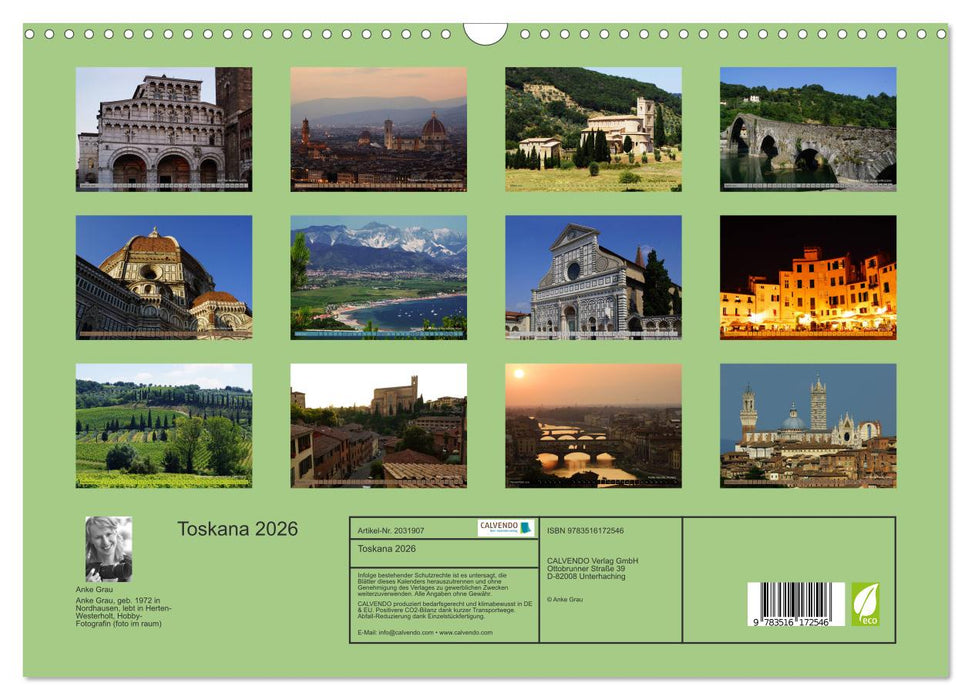 Toskana 2026 (CALVENDO Wandkalender 2026)