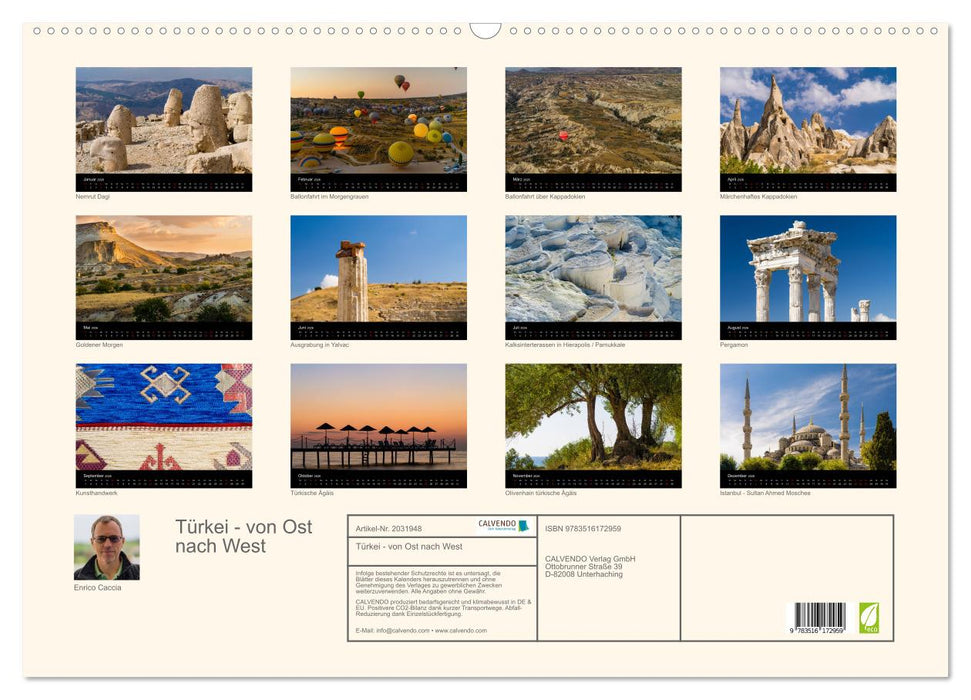Türkei - von Ost nach West (CALVENDO Wandkalender 2026)