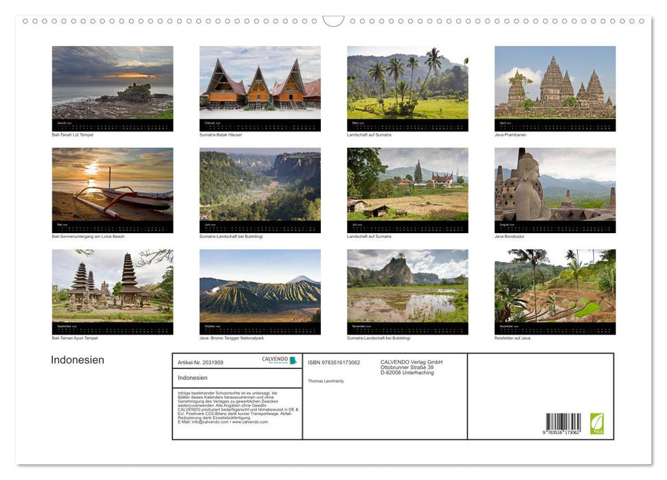Indonesien (CALVENDO Wandkalender 2026)