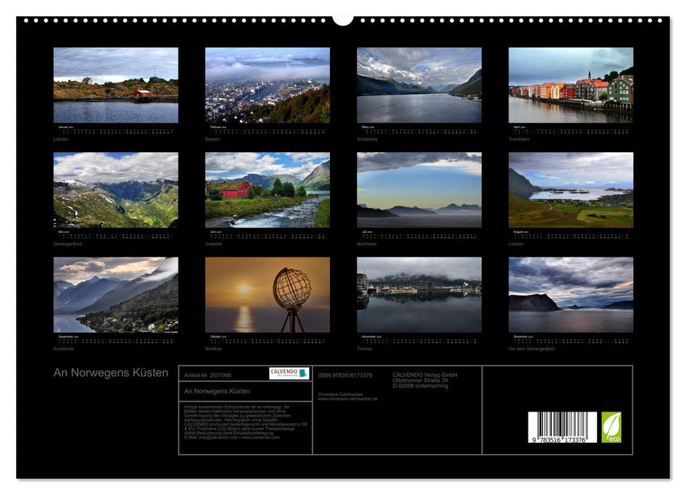 An Norwegens Küsten (CALVENDO Premium Wandkalender 2026)