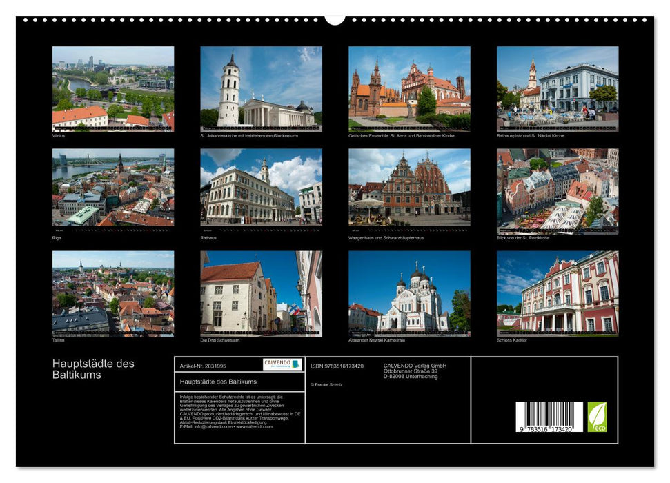 Hauptstädte des Baltikums (CALVENDO Premium Wandkalender 2026)