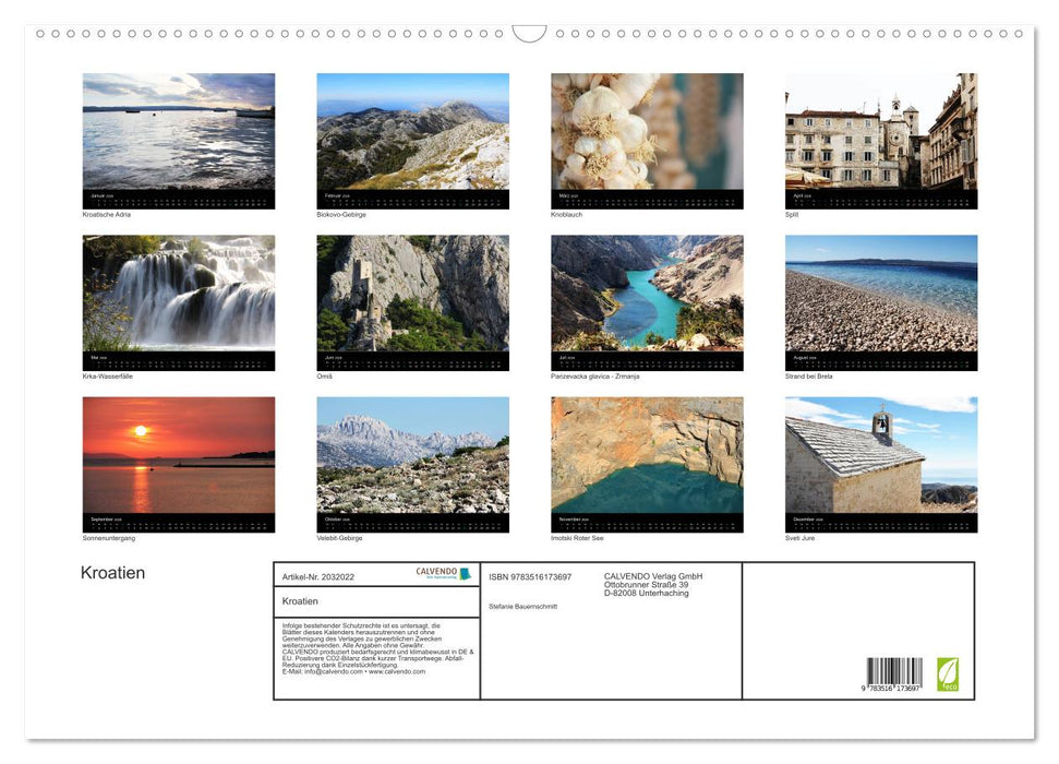 Kroatien (CALVENDO Wandkalender 2026)