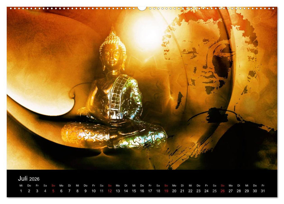Buddha und Yin Yang (CALVENDO Premium Wandkalender 2026)