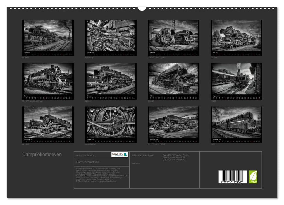 Dampflokomotiven (CALVENDO Premium Wandkalender 2026)