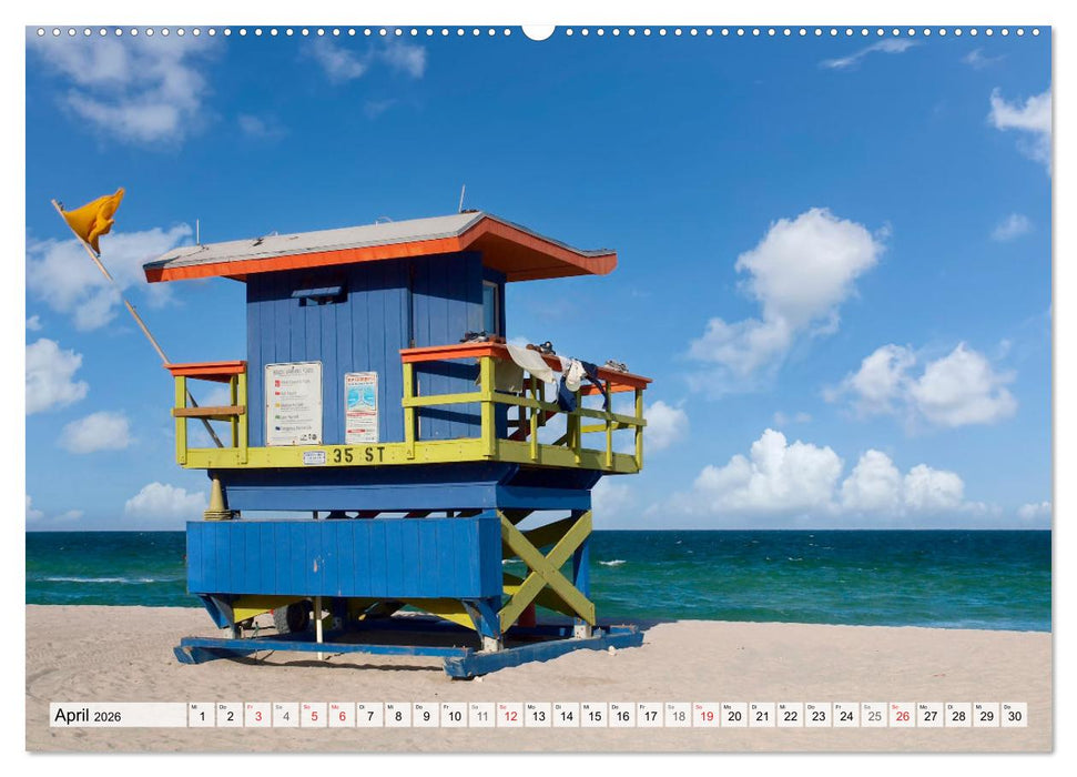 Miami Beach und Art Deco District (CALVENDO Premium Wandkalender 2026)