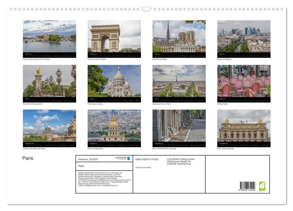 Paris (CALVENDO Wandkalender 2026)