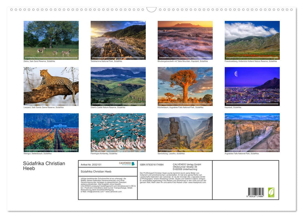 Südafrika Christian Heeb (CALVENDO Wandkalender 2026)