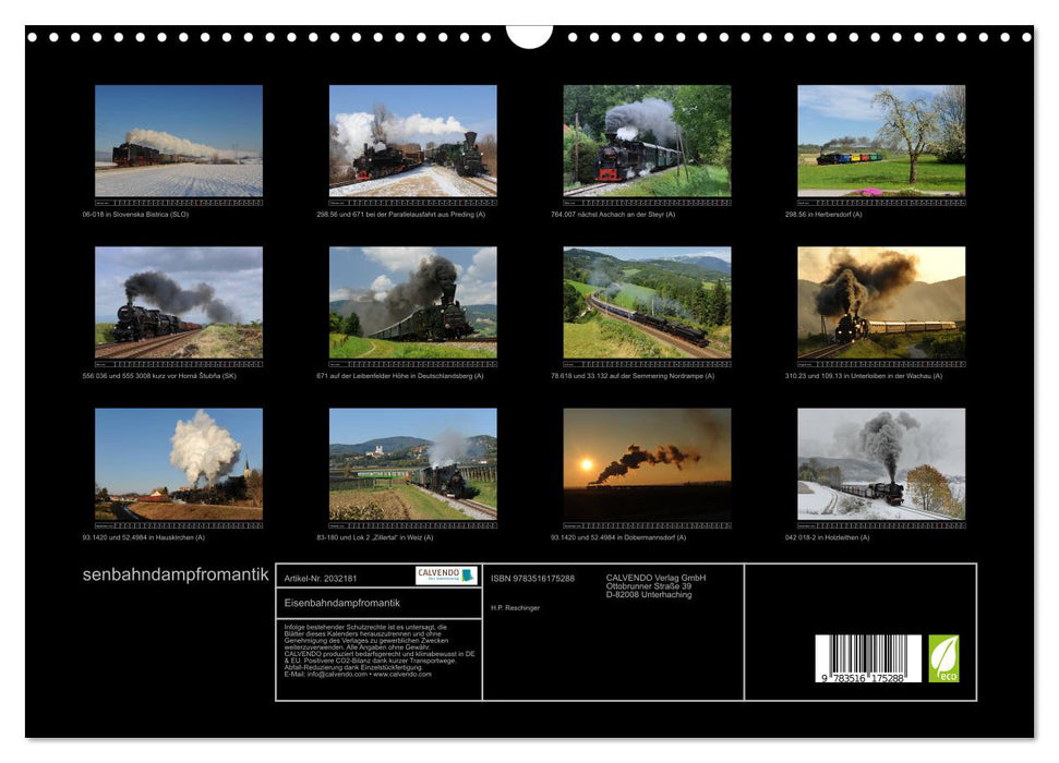 Eisenbahndampfromantik (CALVENDO Wandkalender 2026)