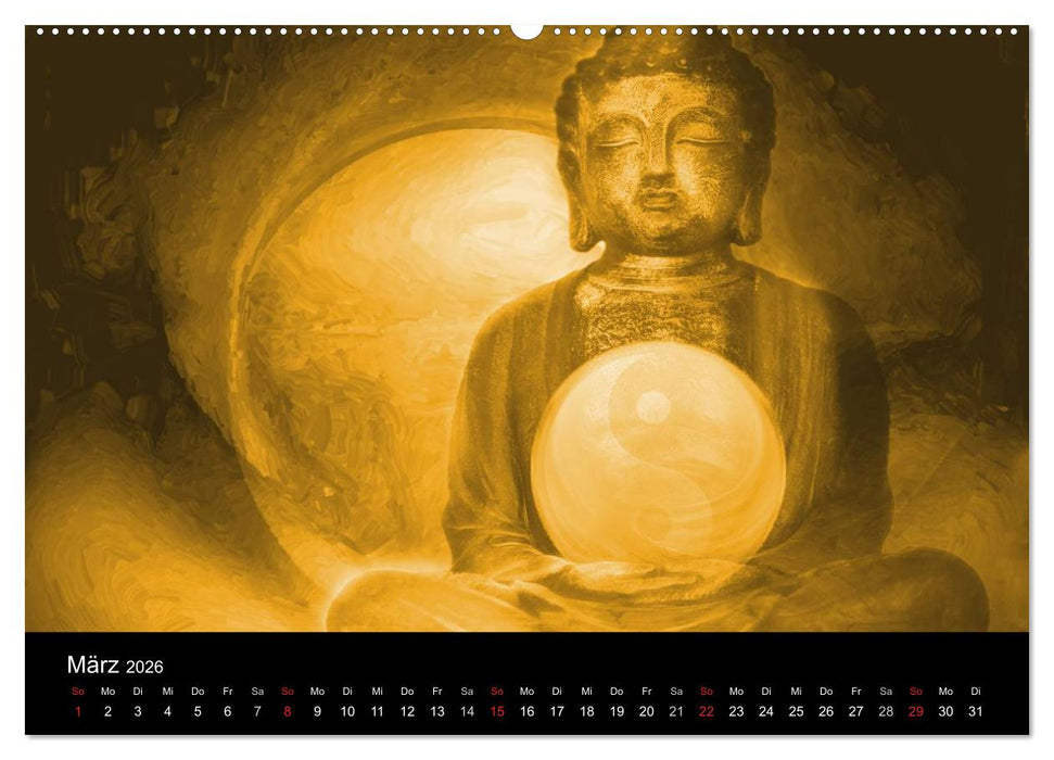 Buddha und Yin Yang (CALVENDO Wandkalender 2026)