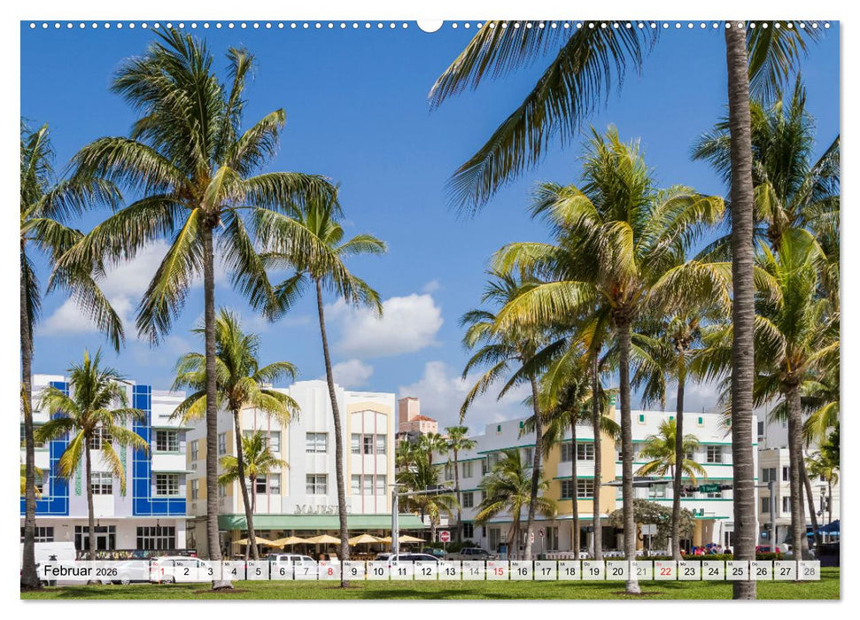 Miami Beach und Art Deco District (CALVENDO Wandkalender 2026)