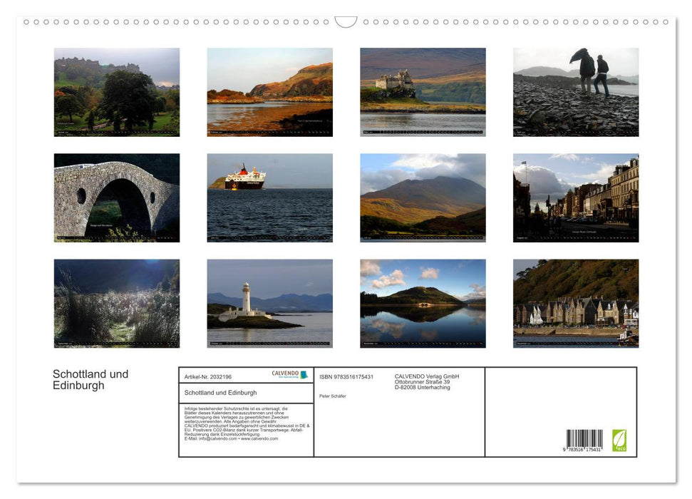Schottland und Edinburgh (CALVENDO Wandkalender 2026)