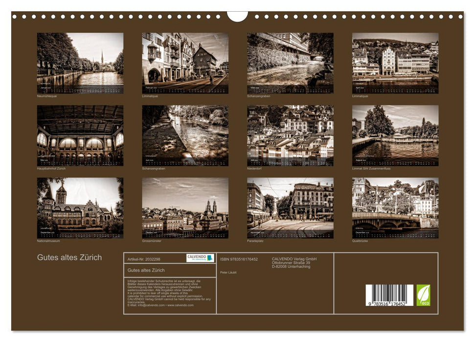 Gutes altes Zürich (CALVENDO Wandkalender 2026)