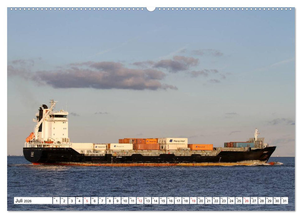 Dicke Pötte im Hafen und auf großer Fahrt (CALVENDO Premium Wandkalender 2026)